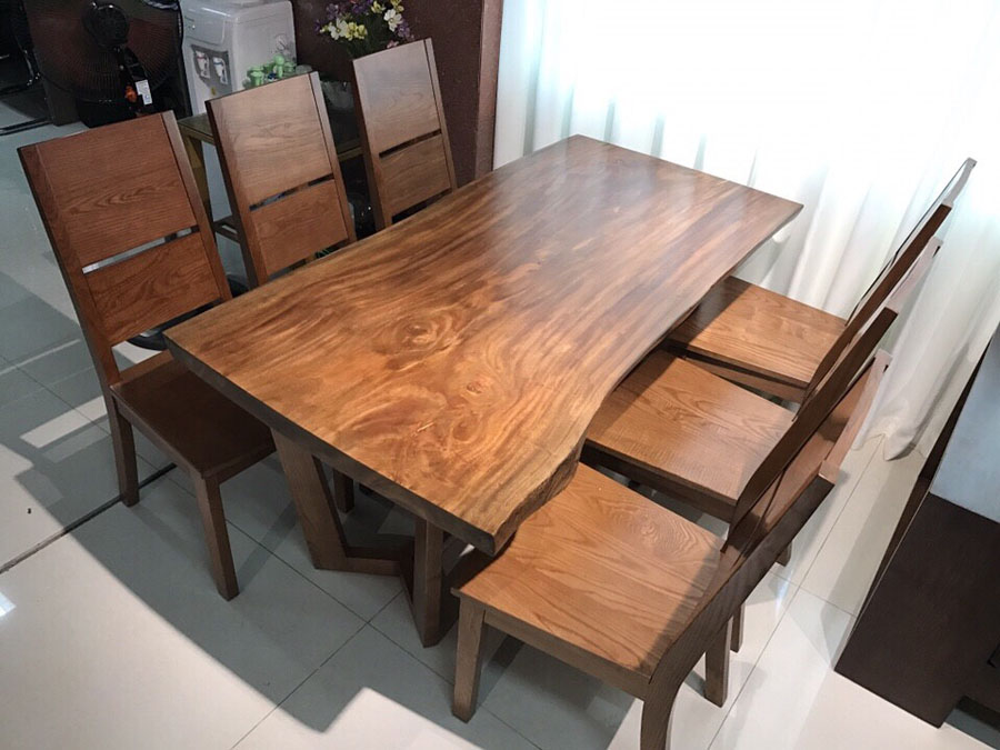 Bộ bàn ăn nguyên tấm gỗ sồi mặt gỗ bàn ăn gỗ sồi - Bàn ăn gỗ sồi nguyên tấm 2024
\